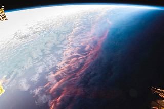 earth sunset from space